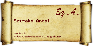 Sztraka Antal névjegykártya